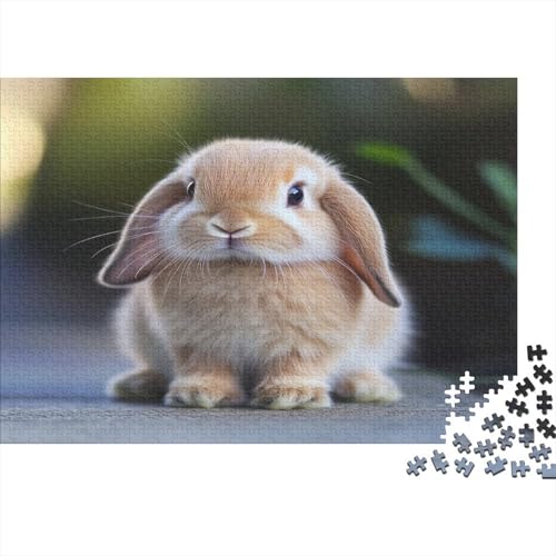 Holland Lop Kaninchen Puzzle 1000 Teile Impossible Für Erwachsene Hochwertiger Häschen Holzpuzzle Erwachsene Fantasy Schöne Geschenkidee DIY Kreative Unterhaltung 1000pcs (75x50cm) von lihuogongsio