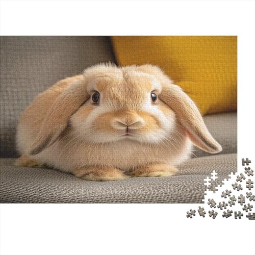 Holland Lop Kaninchen Puzzle Erwachsene 1000 Teile Häschen Puzzle Holzpuzzle Geschicklichkeitsspiel Für Die Ganze Familie Schöne Geschenkidee DIY Kreative Unterhaltung 1000pcs (75x50cm) von lihuogongsio