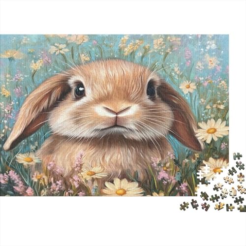 Holland Lop Kaninchen Puzzle Erwachsene 1000 Teile Häschen Puzzle Holzpuzzle Geschicklichkeitsspiel Für Die Ganze Familie Schöne Geschenkidee DIY Kreative Unterhaltung 1000pcs (75x50cm) von lihuogongsio