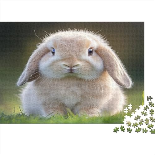 Holland Lop Kaninchen Puzzle Erwachsene 1000 Teile Holzpuzzle Erwachsene Lernspiel Puzzle Häschen Spielzeug Geschenk Stress Abbauen Einzigartiges Geschenk 1000pcs (75x50cm) von lihuogongsio