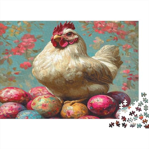 Huhn 300 Stück Puzzles Ostereier Erwachsene Stress Abbauen Familien 300 Brain Challenge Lernspiel Spielzeug Premium Quality Spielzeug Geschenk 300pcs (40x28cm) von lihuogongsio