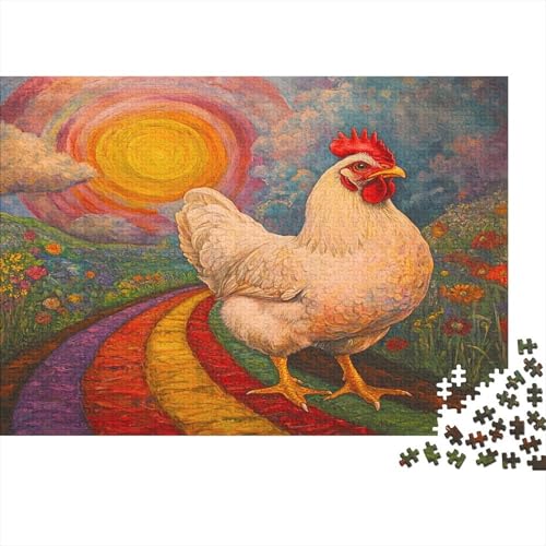 Huhn 300 Stück Puzzles Regenbogenbrücke Lernspiel Spielzeug Geschenk Geschicklichkeitsspiel Für Die Ganze Familie Schöne Geschenkidee DIY Kreative 300pcs (40x28cm) von lihuogongsio