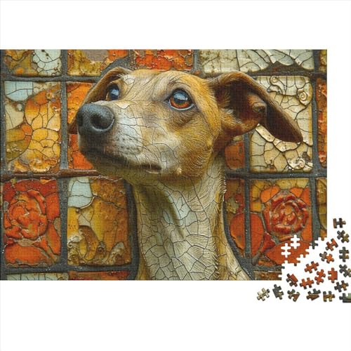 Hund 1000 Stück Puzzles Italienischer Windhund Stress Abbauen Familien-Puzzlespiel Kräftigen Farben Schöne Geschenkverpackung Lernspiel Spielzeug Geschenk Premium Quality 1000pcs (75x50cm) von lihuogongsio