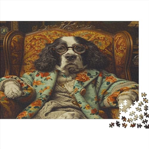 Hund 1000 Stück Puzzles Springer Spaniel Lernspiel Spielzeug Geschenk Geschicklichkeitsspiel Für Die Ganze Familie Schöne Geschenkidee DIY Kreative Unterhaltung 1000pcs (75x50cm) von lihuogongsio