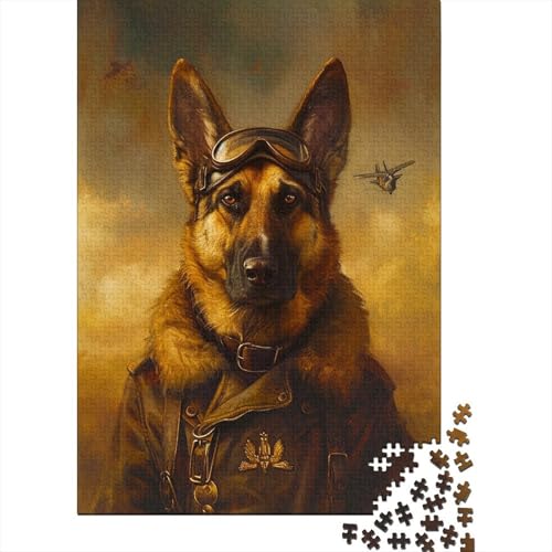 Hund 1000 Teile Puzzle Deutscher Schäferhund Impossible Für Erwachsene HochwerTiger Puzzle Fantasy Schöne Geschenkidee DIY Kreative Unterhaltung Spielzeug Dekoration 1000pcs (75x50cm) von lihuogongsio