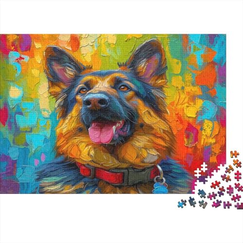 Hund Puzzle 1000 Teile Puzzle Für Erwachsene Deutscher Schäferhund Stress Abbauen Familien-Puzzlespiel DIY Kreative Unterhaltung Schöne Geschenkidee Kräftigen Farben 1000pcs (75x50cm) von lihuogongsio