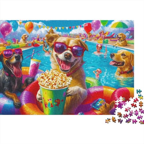 Hund Puzzle 500 Teile Strand-Szene Puzz Erwachsene Spielepuzzles HochwerTiger Geschicklichkeitsspiel Lernspiel Spielzeug Geschenk Schöne 500pcs (52x38cm) von lihuogongsio