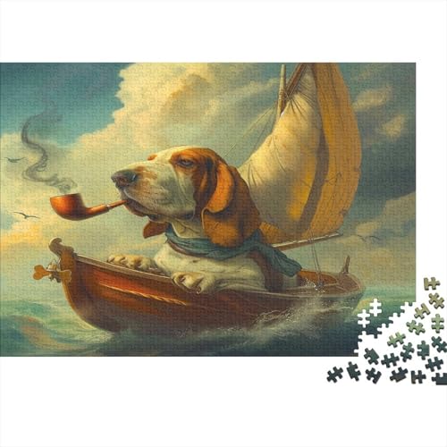 Hund Puzzle Für Erwachsene 1000 Puzzle Basset Hound Anspruchsvoll Puzzle Teile Erwachsener Kniffel Spaß Für Die Ganze Familie Unmögliches Puzzle DIY Kreative 1000pcs (75x50cm) von lihuogongsio