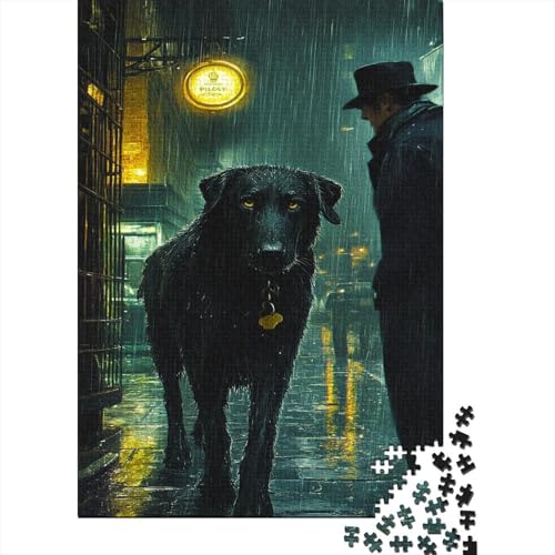 Irischer Wolfshund Puzzle 1000 Puzzle Polizeihund Erwachsene Impossible Puzzle Geschicklichkeitsspiel Für Die Ganze Familie Puzzle Erwachsene Premium Quality 1000pcs (75x50cm) von lihuogongsio