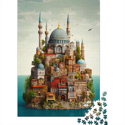 Istanbul 500 Teile Puzzle Nusretiye-Moschee Impossible Für Erwachsene HochwerTiger Puzzle Fantasy Schöne Geschenkidee DIY Kreative Unterhaltung 500pcs (52x38cm) von lihuogongsio