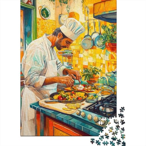 Italienischer Koch Puzzle 300 Puzzle Decorates Lebensmittel Erwachsene Impossible Puzzle Geschicklichkeitsspiel Für Die Ganze Familie Puzzle Erwachsene Premium Quality 300pcs (40x28cm) von lihuogongsio