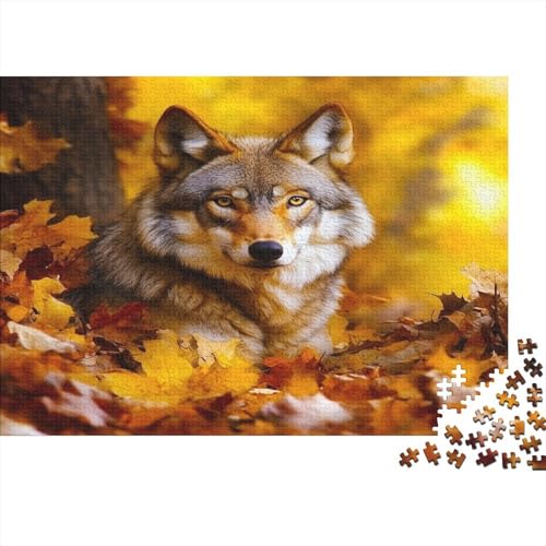 Jack Wolfhound 300 Stück Puzzles Für Erwachsene Herbstblätter Lernspiel Herausforderung Lernspiel Spielzeug Geschenk Stress Abbauen Lernspiel Spielzeug 300pcs (40x28cm) von lihuogongsio