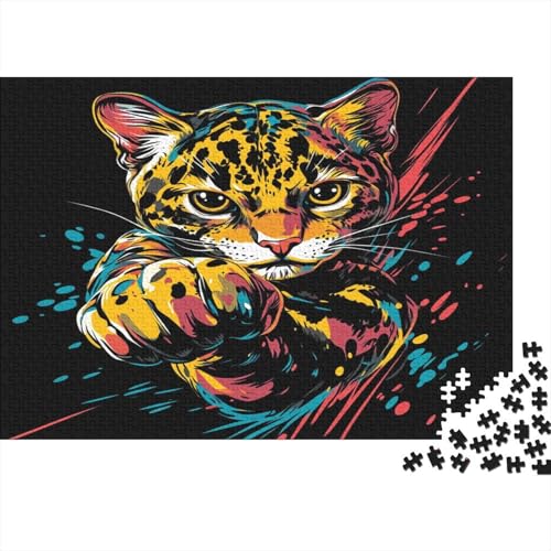 Jaguar Puzzle 1000 Teile Puzzle Für Erwachsene Wildtier Geschicklichkeitsspiel Für Die Ganze Familie Premium Quality Schöne Geschenkidee Kräftigen Farben 1000pcs (75x50cm) von lihuogongsio