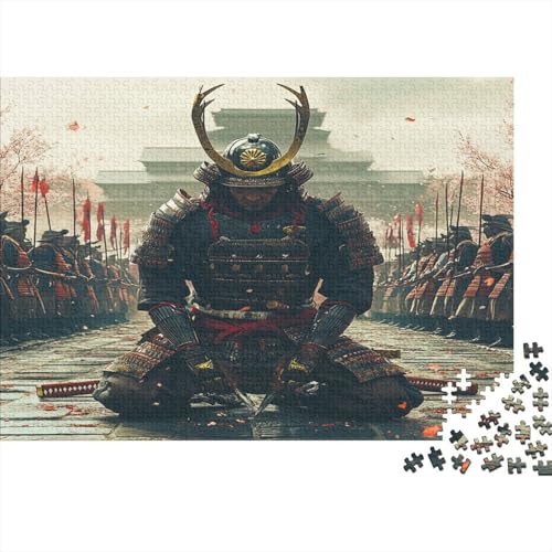 Japanisch Samurai 300 Stück Puzzles Für Erwachsene Samurai Lernspiel Herausforderung Lernspiel Spielzeug Geschenk Stress Abbauen Lernspiel Spielzeug 300pcs (40x28cm) von lihuogongsio