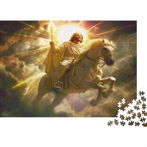 Jesus Puzzle Für Erwachsene 300 Puzzle Weißes Pferd Erwachsene Anspruchsvoll Puzzle Puzzlegröße Puzzle Unmögliches Puzzle Spielzeug Geschenk Premium Quality 300pcs (40x28cm) von lihuogongsio