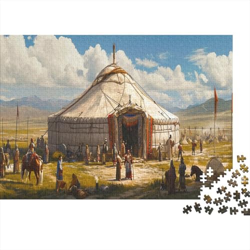 Jurte Puzzle 300 Teile Mongolei Puzz Erwachsene Spielepuzzles HochwerTiger Geschicklichkeitsspiel Lernspiel Spielzeug Geschenk Schöne Geschenkidee Farbig 300pcs (40x28cm) von lihuogongsio