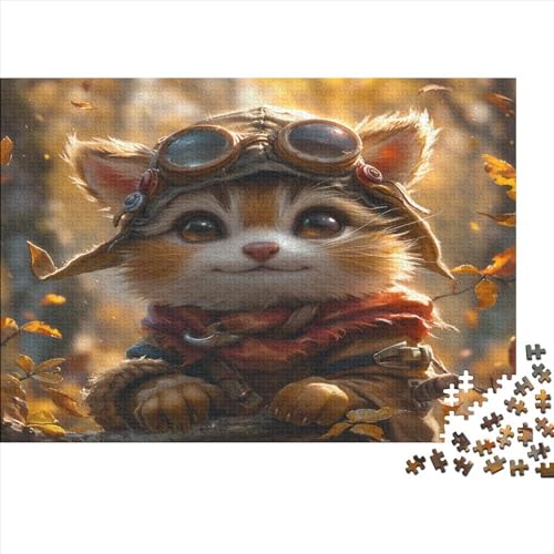 Kätzchen Puzzle 1000 Teile Puzzle Teilige Süße Katze Spielepuzzles Für Die Ganze Familie Brain Challenge Raumdekoration Lernspiel Spielzeug Geschenk Mehrfarbig 1000pcs (75x50cm) von lihuogongsio