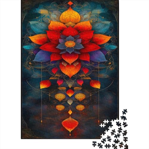 Kalachakra-Mandala Puzzle 500 Teile Puzzle Für Erwachsene Mandala Geschicklichkeitsspiel Für Die Ganze Familie Premium Quality Schöne Geschenkidee Kräftigen Farben 500pcs (52x38cm) von lihuogongsio