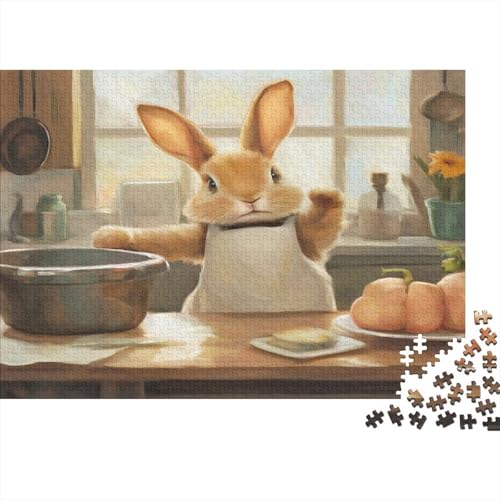 Kaninchen 1000 Stück Puzzles Bunny Erwachsene Stress Abbauen Familien 1000 Brain Challenge Lernspiel Spielzeug Premium Quality Spielzeug Geschenk 1000pcs (75x50cm) von lihuogongsio