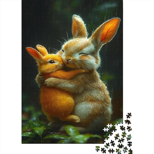 Kaninchen 1000 Stück Puzzles Hase Erwachsene Stress Abbauen Familien 1000 Brain Challenge Lernspiel Spielzeug Premium Quality Spielzeug Geschenk 1000pcs (75x50cm) von lihuogongsio