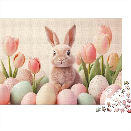 Kaninchen 1000 Stück Puzzles Hase Erwachsene Stress Abbauen Familien 1000 Brain Challenge Lernspiel Spielzeug Premium Quality Spielzeug Geschenk 1000pcs (75x50cm) von lihuogongsio