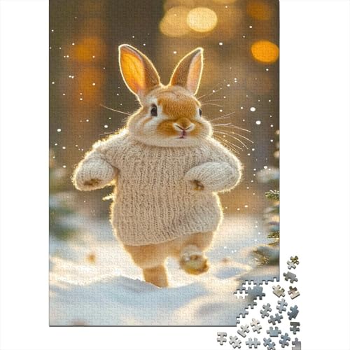 Kaninchen 1000 Teile Puzzle Hase Impossible Für Erwachsene HochwerTiger Puzzle Fantasy Schöne Geschenkidee DIY Kreative Unterhaltung 1000pcs (75x50cm) von lihuogongsio