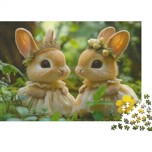 Kaninchen 500 Stück Puzzles Für Erwachsene Hase Lernspiel Herausforderung Lernspiel Spielzeug Geschenk Stress Abbauen Lernspiel Spielzeug 500pcs (52x38cm) von lihuogongsio