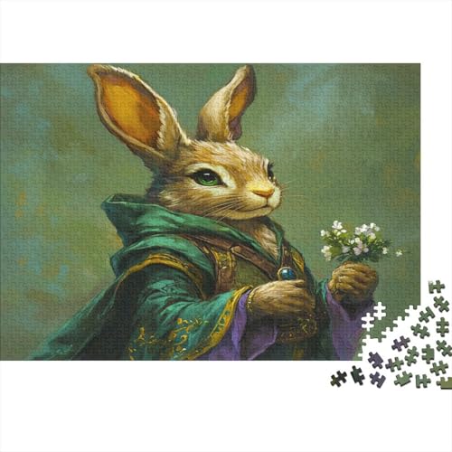 Kaninchen 500 Stück Puzzles Hase Impossible Puzzle Schwer Für Erwachsene Lernspiel Spielzeug Geschenk Schöne Geschenkverpackung Premium Quality Mehrfarbig 500pcs (52x38cm) von lihuogongsio