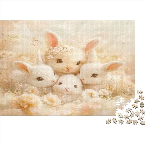 Kaninchen 500 Stück Puzzles Hase Lernspiel Spielzeug Geschenk Geschicklichkeitsspiel Für Die Ganze Familie Schöne Geschenkidee DIY Kreative 500pcs (52x38cm) von lihuogongsio