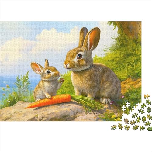 Kaninchen 500 Teile Puzzle Hase Impossible Für Erwachsene HochwerTiger Puzzle Fantasy Schöne Geschenkidee DIY Kreative Unterhaltung 500pcs (52x38cm) von lihuogongsio