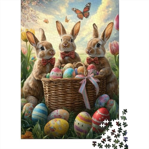 Kaninchen Puzzle 1000 Teile Easter Häschen Puzz Erwachsene Spielepuzzles Hochwertiger Holzpuzzle Erwachsene Geschicklichkeitsspiel Lernspiel Spielzeug Geschenk Schöne 1000pcs (75x50cm) von lihuogongsio