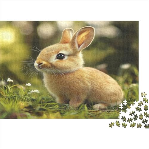 Kaninchen Puzzle 1000 Teile Häschen Puzz Erwachsene Spielepuzzles Hochwertiger Holzpuzzle Erwachsene Geschicklichkeitsspiel Lernspiel Spielzeug Geschenk Schöne 1000pcs (75x50cm) von lihuogongsio