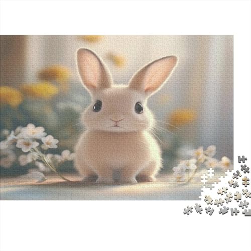 Kaninchen Puzzle 1000 Teile Häschen Puzz Erwachsene Spielepuzzles Hochwertiger Holzpuzzle Erwachsene Geschicklichkeitsspiel Lernspiel Spielzeug Geschenk Schöne 1000pcs (75x50cm) von lihuogongsio