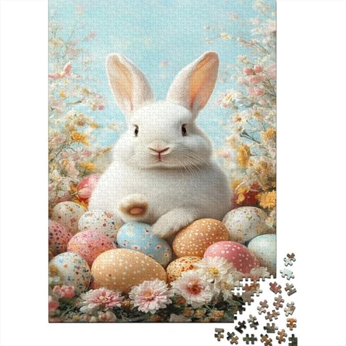 Kaninchen Puzzle 1000 Teile Häschen Puzzle Erwachsene Holzpuzzle Stress Abbauen Familien Brain Challenge Lernspiel Premium Quality Spielzeug Geschenk 1000pcs (75x50cm) von lihuogongsio