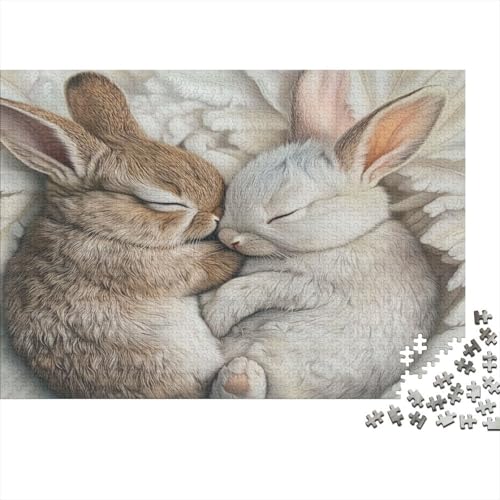 Kaninchen Puzzle 1000 Teile Hase Puzz Erwachsene Spielepuzzles HochwerTiger Geschicklichkeitsspiel Lernspiel Spielzeug Geschenk Schöne 1000pcs (75x50cm) von lihuogongsio