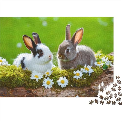 Kaninchen Puzzle 1000 Teile Hase Puzz Erwachsene Spielepuzzles HochwerTiger Geschicklichkeitsspiel Lernspiel Spielzeug Geschenk Schöne 1000pcs (75x50cm) von lihuogongsio