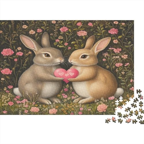 Kaninchen Puzzle 1000 Teile Impossible Für Erwachsene Hochwertiger Häschen Holzpuzzle Erwachsene Fantasy Schöne Geschenkidee DIY Kreative Unterhaltung 1000pcs (75x50cm) von lihuogongsio