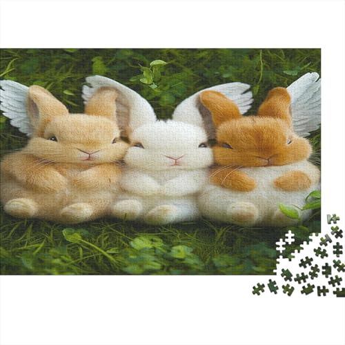 Kaninchen Puzzle 500 Teile Puzzle Teilige Hase Spielepuzzles Für Die Ganze Familie Brain Challenge Raumdekoration Lernspiel Spielzeug 500pcs (52x38cm) von lihuogongsio