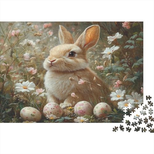 Kaninchen Puzzle Erwachsene 1000 Teile Easter Häschen Puzzle Holzpuzzle Geschicklichkeitsspiel Für Die Ganze Familie Schöne Geschenkidee DIY Kreative Unterhaltung 1000pcs (75x50cm) von lihuogongsio