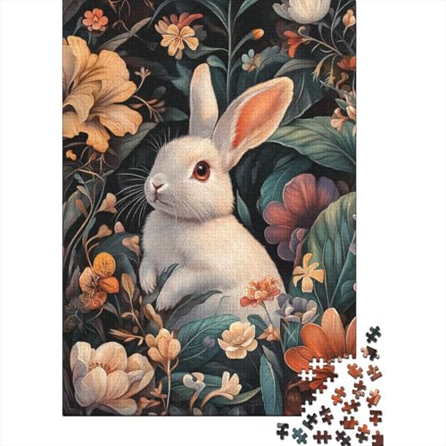 Kaninchen Puzzle Erwachsene 1000 Teile Häschen Puzzle Holzpuzzle Geschicklichkeitsspiel Für Die Ganze Familie Schöne Geschenkidee DIY Kreative Unterhaltung 1000pcs (75x50cm) von lihuogongsio