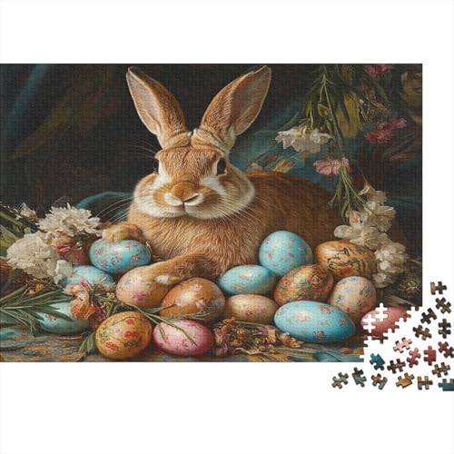 Kaninchen Puzzle Erwachsene 1000 Teile Puzzle Easter Häschen Holzpuzzle Erwachsener Hochwertig Für Die Ganze Familie Unmögliches DIY Kreative Moderne Wohnkultur 1000pcs (75x50cm) von lihuogongsio