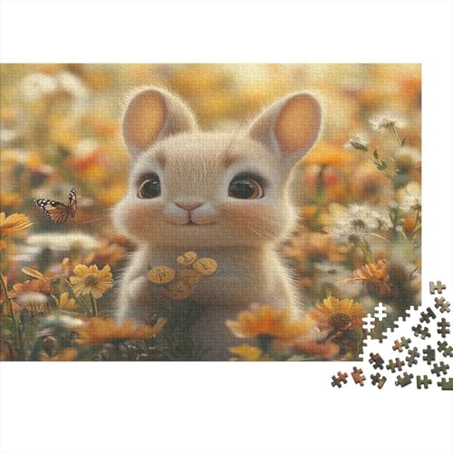 Kaninchen Puzzle Erwachsene 1000 Teile Puzzle Häschen Holzpuzzle Erwachsener Hochwertig Für Die Ganze Familie Unmögliches DIY Kreative Moderne Wohnkultur 1000pcs (75x50cm) von lihuogongsio