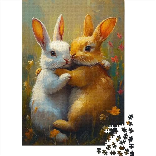 Kaninchen Puzzle Für Erwachsene 1000 Puzzle Hase Anspruchsvoll Puzzle Teile Erwachsener Kniffel Spaß Für Die Ganze Familie Unmögliches Puzzle DIY Kreative 1000pcs (75x50cm) von lihuogongsio