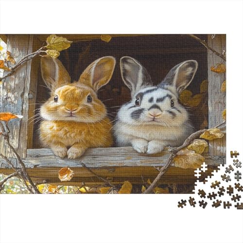 Kaninchen Puzzle Für Erwachsene 1000 Puzzle Hase Anspruchsvoll Puzzle Teile Erwachsener Kniffel Spaß Für Die Ganze Familie Unmögliches Puzzle DIY Kreative 1000pcs (75x50cm) von lihuogongsio