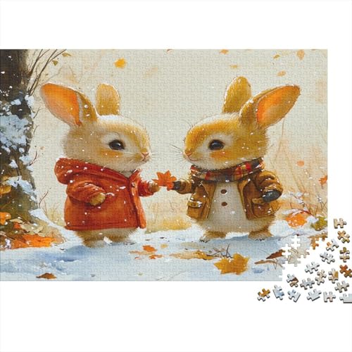 Kaninchen Puzzle Für Erwachsene 500 Puzzle Hase Anspruchsvoll Puzzle Teile Erwachsener Kniffel Spaß Für Die Ganze Familie Unmögliches Puzzle DIY Kreative 500pcs (52x38cm) von lihuogongsio