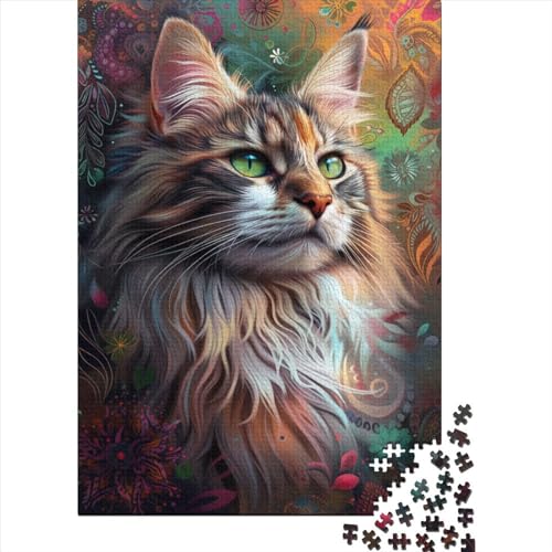 Katze 1000 Stück Puzzles Perserkatze Lernspiel Spielzeug Geschenk Geschicklichkeitsspiel Für Die Ganze Familie Schöne Geschenkidee DIY Kreative Unterhaltung 1000pcs (75x50cm) von lihuogongsio