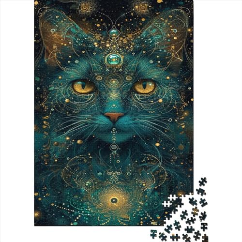 Katze 500 Teile Puzzle Exquisite Kunst Impossible Für Erwachsene HochwerTiger Puzzle Fantasie Schöne Geschenkidee DIY Kreative Unterhaltung Spielzeug Dekoration 500pcs (52x38cm) von lihuogongsio