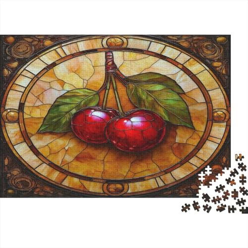 Kirsche 300 Stück Puzzles Für Erwachsene Glasmosaik Lernspiel Herausforderung Lernspiel Spielzeug Geschenk Stress Abbauen Lernspiel Spielzeug 300pcs (40x28cm) von lihuogongsio