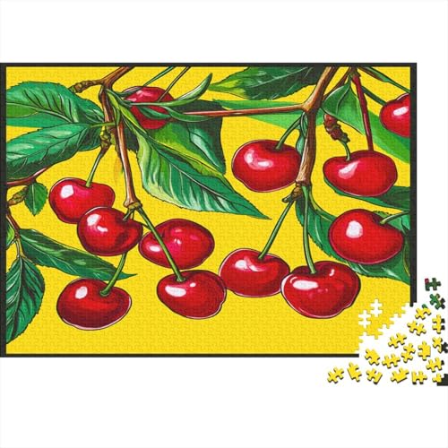 Kirsche Puzzle 1000 Teile Puzzle Für Erwachsene Kirschbaum Brain Challenge Geschicklichkeitsspiel Stress Abbauen Familien Herausforderndes Schöne 1000pcs (75x50cm) von lihuogongsio