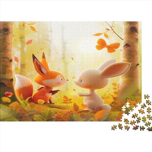 Kleines Häschen und Fuchs Puzzle 500 Teile Puzzle Teilige Spielepuzzles Für Die Ganze Familie Brain Challenge Raumdekoration Lernspiel Spielzeug Geschenk Mehrfarbig 500pcs (52x38cm) von lihuogongsio